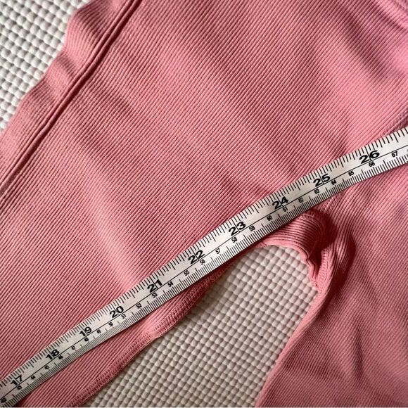 Spiritual Gangster Self Love Ribbed Laser Cut-Outs Leggings in Pink NWT - Picture 10 of 16